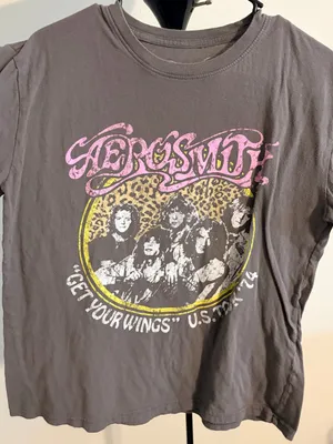 Famous Stars & Straps Gray Tee with Pink & Yellow Graphic thumbnail 1