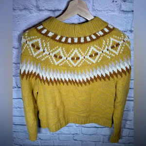 American Eagle Fair Isle Mustard‎ Yellow Pullover Sweater Womens size small thumbnail 5