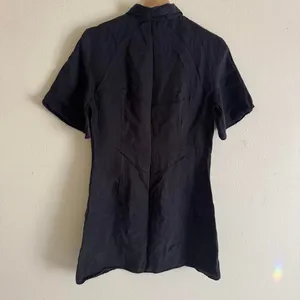 Zara Black Short Sleeve Button Down Collared Mini Shirt Dress Size Medium thumbnail 6