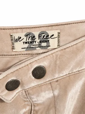 Free People champagne cream velvet cropped skinny pants Waist 28 nwot thumbnail 2
