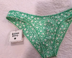 Kulani Kinis Green and white floral bikini bottom thumbnail 1