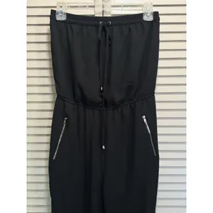 Strapless‎ Jumpsuit Black Size M/L Chiffon Elastic/Tie Pockets Zippers thumbnail 2