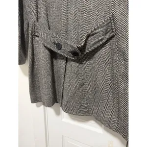 Isaac Mizrahi Live Womens XL Herringbone Wool Coat preppy academia professional thumbnail 8