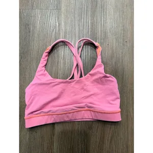 Lululemon‎ Free To Be Bra Pink Orange Strappy Back Yoga Sports Bra Size 4 thumbnail 3