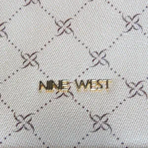 Y2K Vintage Nine West Monogram Cream Brown Shoulder Bag Baguette Bag thumbnail 6