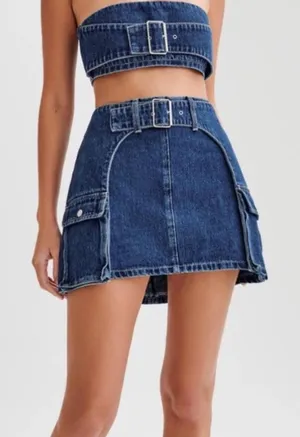 Meshki Rowena denim mini skirt  thumbnail 1