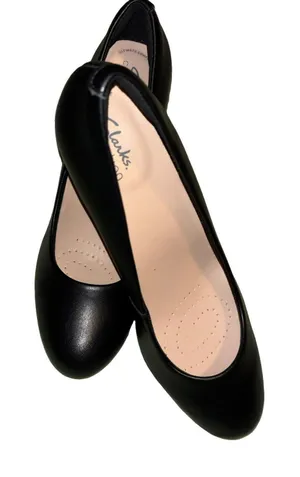 Clarks Women's Adriel Viola Dress Pump Black Leather Sz 10 thumbnail 1