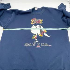 Vintage 90s 1995 Total Brat See If I Care Sweatshirt Navy Blue Crewneck Size XL thumbnail 8