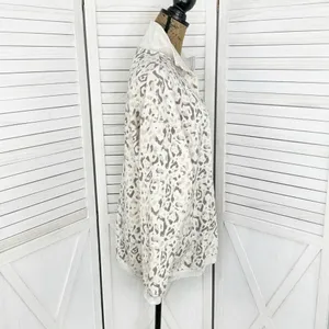 Aerie Leopard Print Oversized‎ Sweatshirt Cream Tan Beige Small Quarter Zip thumbnail 3