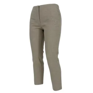 LOFT Trousers Womens‎ 14 Brown High Waist Elastic Back Ankle Pants Herringbone thumbnail 2