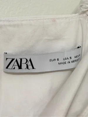 ZARA WHITE BABYDOLL CROPPED TOP SMALL BLOUSE WOMENS BEACH SUMMER blogger fave thumbnail 3