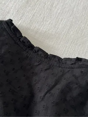 Old Navy Puff-Sleeve Lace-Trim Clip-Dot Blouse NWT - Large thumbnail 11