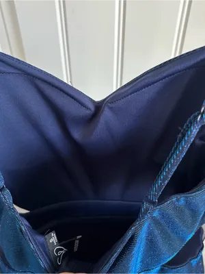 Windsor Shimmery Navy Blue Spaghetti Strap Cutout Mini Dress thumbnail 4