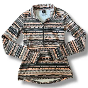 NIKE Pro Dri-Fit Hyperwarm Aztec Print 1/2 Zip Pullover Long Sleeve Top Sz. M thumbnail 11
