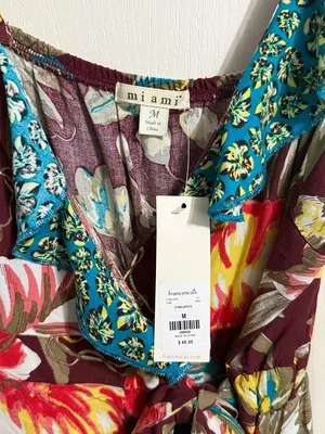 NWT Miami‎ Floral Wrap Maxi Dress Summer Resort thumbnail 4