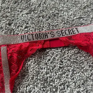 Victoria's Secret Red Lace Belt with Rhinestones thumbnail 2