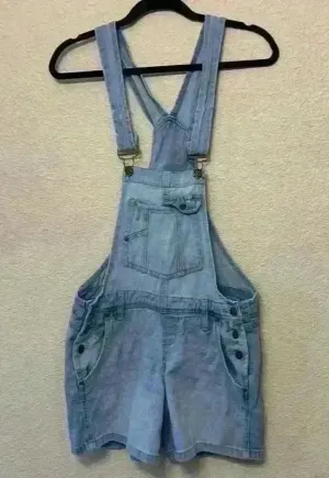 Lei denim short overalls sz S y2k 90s light wash casual western cowgirlcore long thumbnail 1