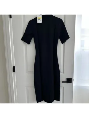 Nike Sportswear Essential Tight Crewneck Midi Dress NWT Black Small thumbnail 9