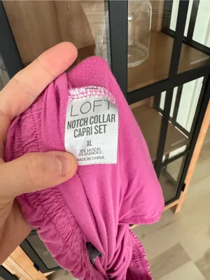 Ann Taylor LOFT Pajamas set modal Sleep Notch Collar Capri pants short sleeve thumbnail 7