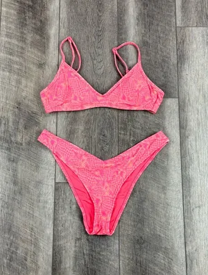 Aerie Pink Print Bikini Set thumbnail 1
