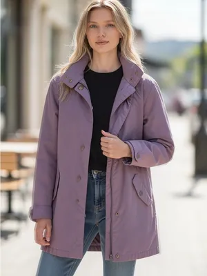 Women’s Lavender Trench Coat - Casual Lightweight Jacket thumbnail 1