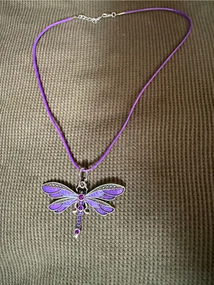 Purple Dragonfly Pendant Necklace - Unbranded Women’s Jewelry thumbnail 3