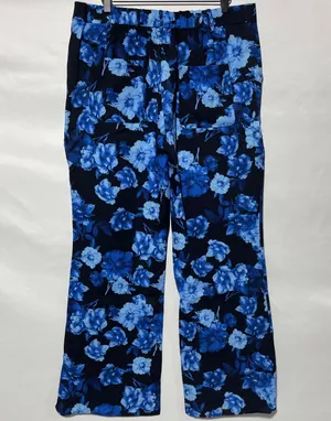 Area stars New Floral Print Work Pants Trousers Hannah Black Blue Size XL thumbnail 7