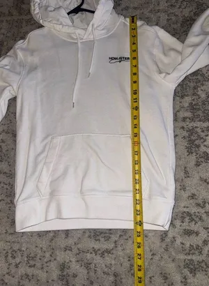 Hollister California Logo Fleece Hoodie Sweatshirt White Size XSMALL Unisex thumbnail 6