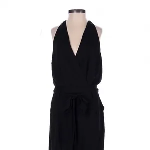Lulus In the City Black Surplice Sleeveless Jumpsuit Small Minimalist thumbnail 3