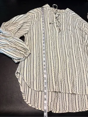 Free People Bishop Sleeves Striped Tunic Blouse Women's Size XS thumbnail 11