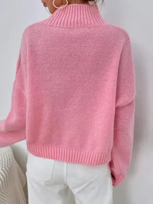 SheIn Mock Neck Sweater thumbnail 4