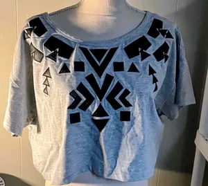 Women Crop Top Gray Size L thumbnail 1