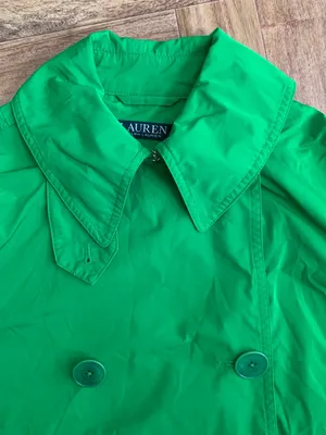 Lauren Ralph Lauren Jacket 8 Green Double Breasted Cropped Lightweight thumbnail 14