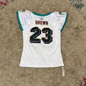 National Football League NWT Miami Dolphins women’s embellished football jersey size medium thumbnail 4