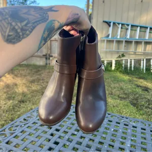 AK BY ANNE KLEIN WOMEN'S RIVE brown boots fall‎ winter size 8.5 zipper casual thumbnail 6
