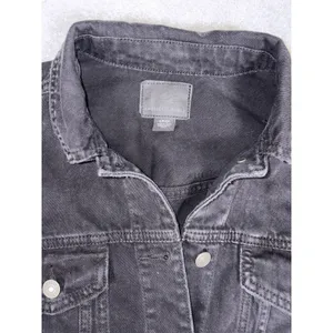 Women's Small American Eagle Black/Grey Denim‎ Jacket 100% Cotton thumbnail 5