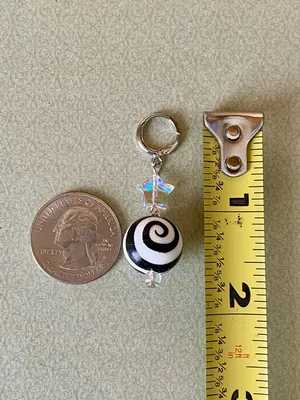 Handmade y2k funky grunge style swirl spiral uzumaki ball unique dangle earrings 🌀🖤 thumbnail 6