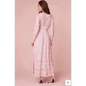 LoveShackFancy Ellitia Dress Victorian Lace Maxi Light Lilac Viscose US 0 NWT thumbnail 3