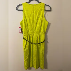 New NWT Vince Camuto Yellow Sulphur‎ Springs Belted A-Line Midi Dress Size 6 thumbnail 2