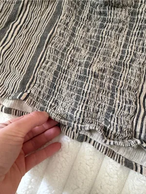 American Eagle Outfitters Striped Button-Front Cropped Tank Top - Black & Cream thumbnail 7