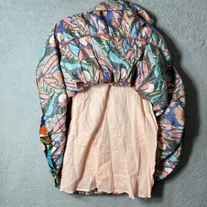 Palms Away Dress Womens‎ S Multicolor Short Sleeve Cotton Mini Summer Vacation thumbnail 6