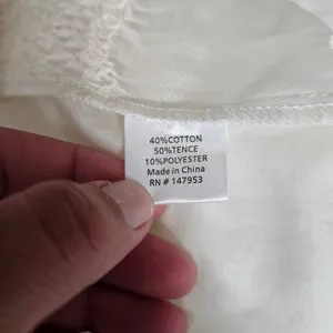 Fashion Apparel Blouse S/M Ivory Lace Patchwork Boho Eyelet Button Down Cottage thumbnail 7