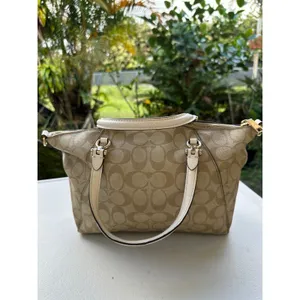 Coach 79998 Beige Signature Coated Canvas Prairie Satchel No Shoulder Strap thumbnail 2