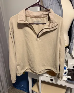 Aventura womens Sandstone Beige Quarter-Zip Sweater thumbnail 1