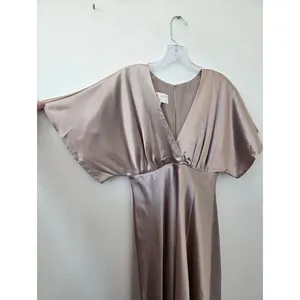 Birdy Grey Jesse Dress Taupe Kimono Satin Bridesmaid Maxi Slit Flattering Small thumbnail 6