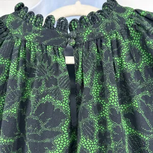 RHODE Aderyn Cotton Linen Tiered Maxi Dress Emerald Savoy Lace Green Black Large thumbnail 7