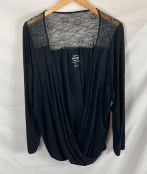 Torrid Knit Rayon Span Surplice Lace Back Long Sleeve Top Size 3X thumbnail 4
