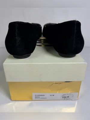 Daniblack Rexa Black Python Velvet Pointed Toe Ballet Flats Women Sz 10 thumbnail 4