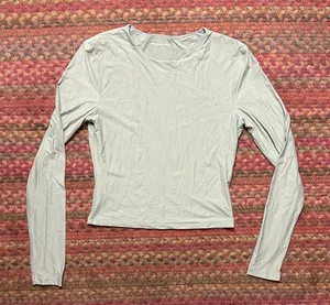 Abercrombie Light Sage Green Long Sleeve Stretch Tee thumbnail 1