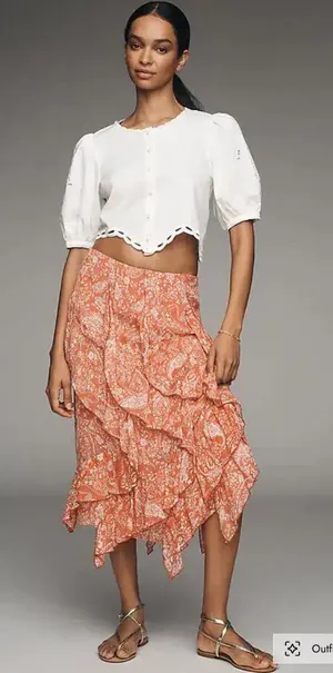 Anthropologie Ruffle Cascade Skirt thumbnail 1